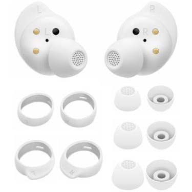 Imagem de ALXCD Pontas Auriculares Compatíveis Com Galaxy Buds Fe Sm-R400, P/M/G, 3 Pares De Silicone Macio E 2 Ganchos Orelha Tamanhos P/G, Sm-R400 4+6, Branco P/G