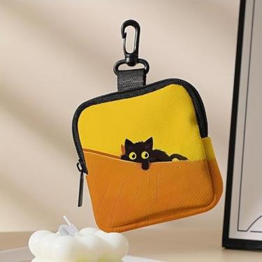 Imagem de Porta-chaves mini porta-moedas, bolsa multifuncional para chaves, moedas, fone de ouvido, batom, porta-cartões, organizador de cabos de dados, bolsa com zíper, bolsa fofa para gatos, acessórios 3