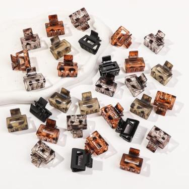 Imagem de 30 peças de grampos de cabelo pequenos para mulheres - Mini grampos de cabelo de flor, permanecem no lugar sem puxar ou prender, plástico durável, resistente - tartaruga e preto