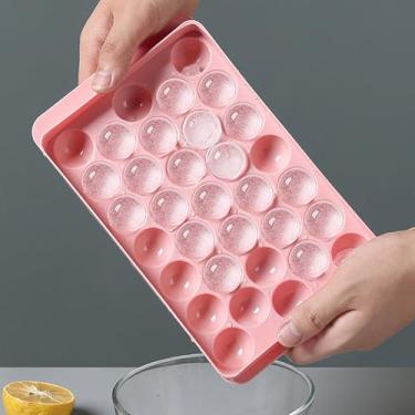 Imagem de Bandeja de gelo 33-Grid Sphere para bolas de gelo redondas, molde de gelo reutilizável para bebidas, coquetéis, bar em casa, festa e uso no freezer