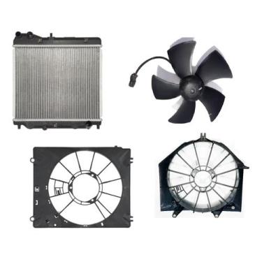 Imagem de Kit Radiador+ Defletor Rad e Cond+ Eletro Honda Fit 2003 2004 2005 - V