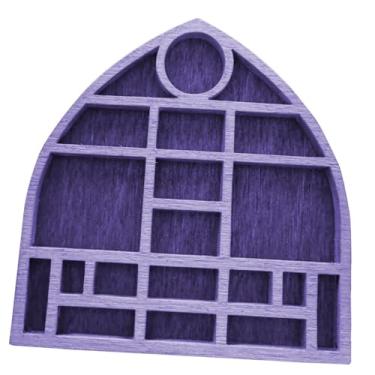 Imagem de simhoa Mini prateleira de madeira para bugigangas, compartimentos múltiplos, portátil, decoração para casa, bandeja para coleção de pedras, mini porta-joias, Roxo