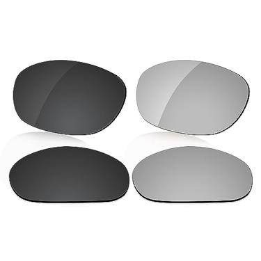 Imagem de LenzReborn Lente polarizada de substituição para óculos de sol RayBan RB4033 60 mm - preto escuro + cinza prateado