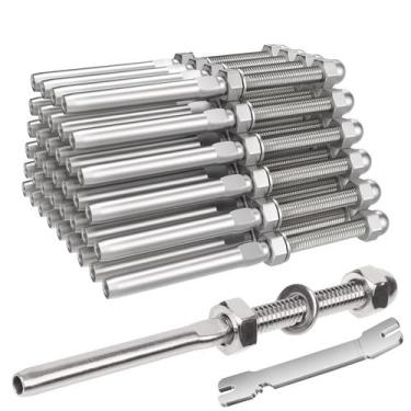 Imagem de Tensor de trilhos de cabo BLIKA 1/8" em aço inoxidável, pacote com 40