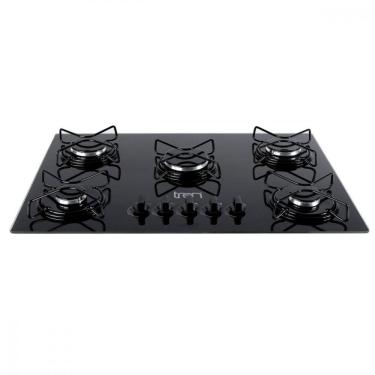 Imagem de Cooktop Vidro A Gás 5 Bocas 75x52cm Bivolt Tron