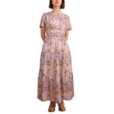 Imagem de Vestido maxi ACCPUR feminino de verão, boho, floral, decote em V com b