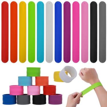 Imagem de Pulseiras de silicone Slap Prasacco Rainbow, 12 unidades para adultos 