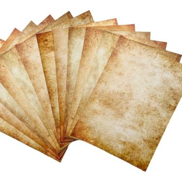 Imagem de 48 folhas de papel pergaminho envelhecido A4 vintage - antigo, dupla face, liso para impressão a jato de tinta e laser - ideal para escrever, convites