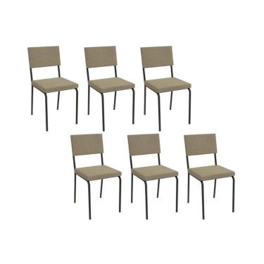 Imagem de Cadeira Sala De Jantar Zaria 2c128 Kit 6 Un Preto Fosco-boucle Fendi A057 - Kappesberg