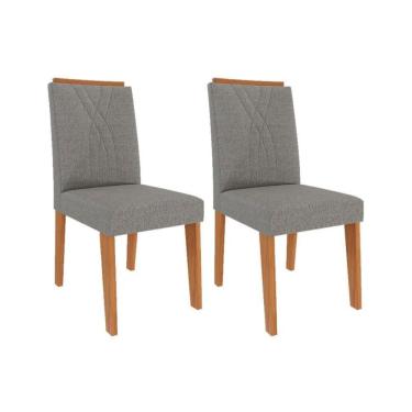 Imagem de Kit 2 Cadeiras De Cozinha Nicole 2 Un Cinamomo-linho Grafite - Cimol