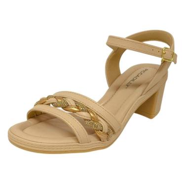 Imagem de Sandália Feminina Salto Medio Prática em Strass Piccadilly