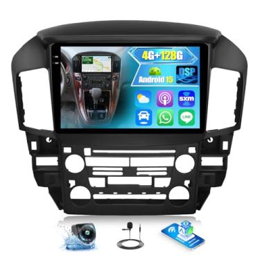 Imagem de [4G + 128G] Rádio automotivo para Lexus RX300/Toyota Harrier 1997-2003 com carro sem fio CarPlay Android Auto, tela sensível ao toque de 22.9 cm, Android 15, estéreo automotivo com WiFi, navegação GPS