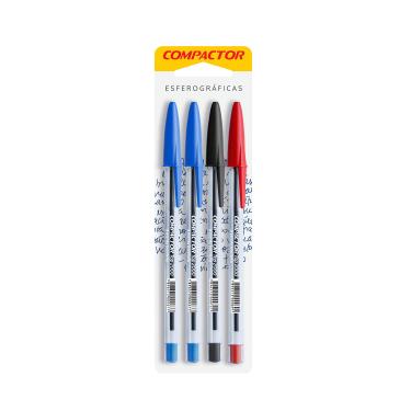 Imagem de Caneta Esferográfica Compactor Top 1.0mm Colors com 4 Unidades