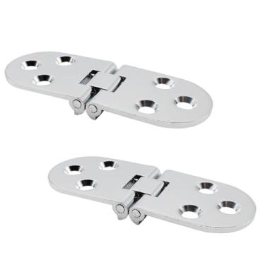 Imagem de Lamvbls Dobradiça de mesa dobrável para máquina de costura resistente prateada com borda redonda de 180 graus, 7,6 cm x 2,9 cm, 4 peças