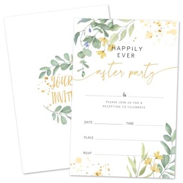 Imagem de ZARYFANCHY Greenery After Party Invitations For Mr & Mrs, Preencha os convites de chá de casamento em branco com envelopes, 25 convites de chá de casamento, lembrancinhas de festa e suprimentos -23
