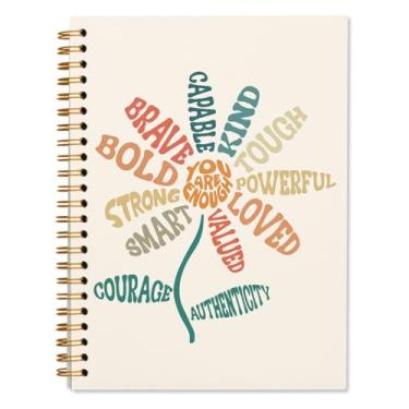 Imagem de WXHUM Caderno espiral diário para mulheres e meninas, diário de saúde mental para anotações, material escolar de escritório, presentes de afirmações positivas, espiral motivacional inspiradora, 14 x