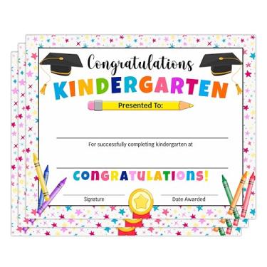 Imagem de Certificado de Prêmio de Graduação do Jardim de Infância, Papel de Prêmio Colorido Bonito, Conjunto de 25 Diplomas de Graduação, Certificados de Conclusão de Treinamento Pré-Escolar, Reconhecimento