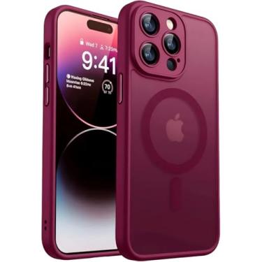 Imagem de Capinha Para iPhone com Carregamento Magnetico e Proteção de camera Anti Impacto Fosca (Bordo, iphone 16 pro max)