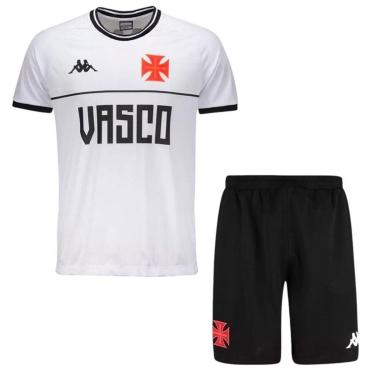 Imagem de Conjunto Kappa Vasco Da Gama Supporter Infantil - Branco e Preto 12-Unissex