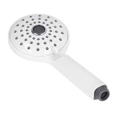 Imagem de Domary Cabeça de Chuveiro de Alta Pressão Portátil, Pulverizador ABS Pressurizado de Dois Modos, Evita Respingos de Acessórios de Banheiro, Cabeça de Chuveiro Portátil Projetada para (Branca)