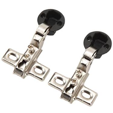 Imagem de Dobradiça de Vidro para Porta de Armário, Forte Estabilidade de Mola, Abertura Suave, Pequena, Requintada, 2 Peças, 26mm, Mini Dobradiça de Armário (Meia capa)