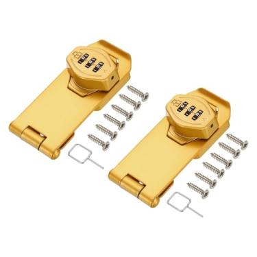 Imagem de PATIKIL Fechadura de combinação de armário sem chave, 10 cm, 2 peças, liga de zinco, 3 dígitos, botão de torção, trava de ferrolho para armários, armário, gaveta, armário de cozinha ao ar livre