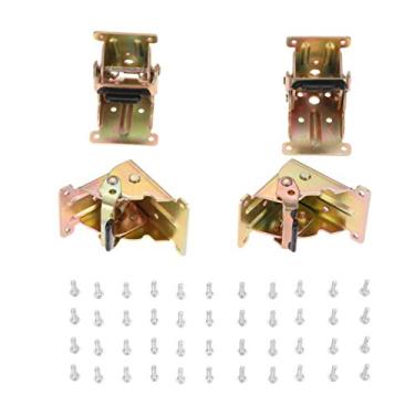 Imagem de 4 pcs ferro 90 graus auto-bloqueio de travamento dobradiça Dobradiça mesa de jantar suporte de suporte de conexão articulação hinges de móveis YYDFPIIA