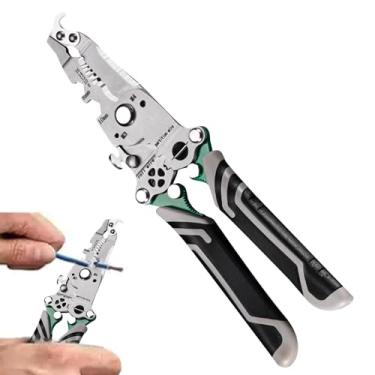 Imagem de Shakven Descascador de fios, ferramenta de decapagem de fios - Descascador de cabo dobrável 18 em 1 | Alicate de corte de fio, ferramenta multifuncional para descascar cabos para eletricistas