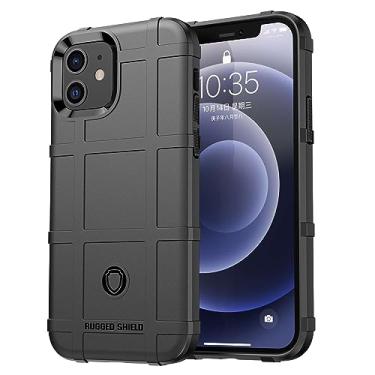 Imagem de IDEWEI Capa para iPhone 12, fibra de carbono refinada, anti-queda, anti-impressões digitais, proteção integral. A capa do telemóvel é compatível com iPhone 12