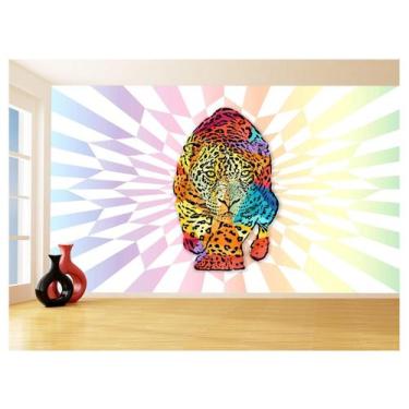 Imagem de Papel De Parede 3D Animais Pop Art Onça Pintada 3,5M Pxa82 - Você Deco