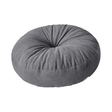 Imagem de Fenteer Almofada de chão redonda, assento elevatório, almofada para sentar no chão, ideal para escritório, e ambientes internos, Cinza