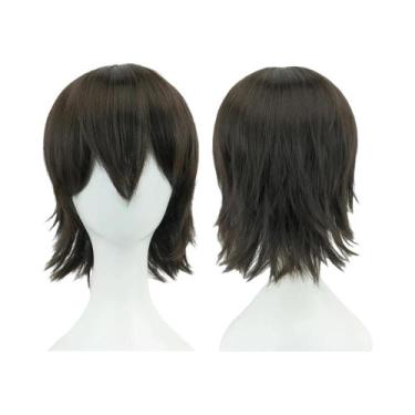 Imagem de Peruca Curta Unissex De 12 Polegadas Em Rosa, Loiro E Laranja Com Fran