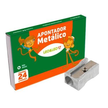 Imagem de Kit Apontadores De Ferro Escolar Simples Metálico Alumínio Clássico Co