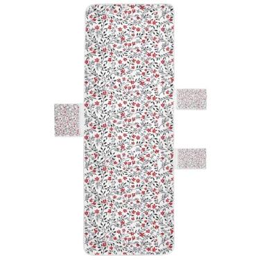 Imagem de STAYTOP Capa de toalha de espreguiçadeira de estilo fresco com fragmentos florais, capa macia para espreguiçadeira, capas de cadeira de praia com bolsos para jardim, pátio, pátio, banhos de sol