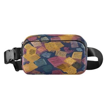 Imagem de CEBUGI Pochetes de caminhada para homens e mulheres, fundo abstrato, moderno, resistente à água, com cinto ajustável para treino, viagem, corrida