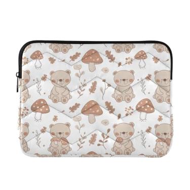 Imagem de Coikll Bolsa protetora à prova de choque para laptop com brinquedos de cogumelo e urso para notebook de 13 a 14 polegadas