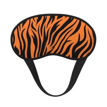 Imagem de Máscara de dormir blecaute com estampa de listras de tigre laranja máscara para os olhos com luz macia para dormir meditação viagem ioga