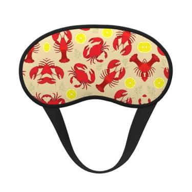 Imagem de Máscara de dormir blackout com estampa de lagosta e caranguejo máscara para os olhos com luz macia para dormir meditação, viagem, ioga