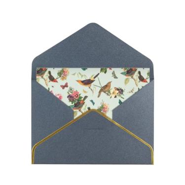 Imagem de SKKNT Cartões comemorativos com estampa de pássaros para todas as ocasiões, convites de festa de aniversário de casamento, 12,7 x 15,2 cm