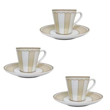 Imagem de Jogo de xícaras de café em porcelana de altissima qualidade da marca japonesa Noritake. Composto por 6 xícaras e 6 pires.
