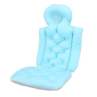 Imagem de Almofada de Banho de Corpo Inteiro, Suporte para Banheira, Relaxante, Pescoço, Encosto de Cabeça, Banheiro, Experiência Confortável e Relaxante (Azul claro)