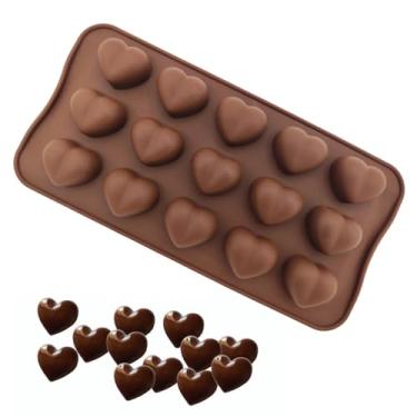 Imagem de Molde de Silicone Corações Chocolate 15 Cavidades Forma Corações Silicone Bala Doce
