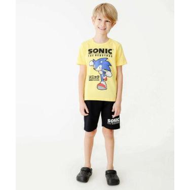 Imagem de Conjunto Infantil Manga Curta Sonic Tam 4 a 10-62046, 10, Amarelo