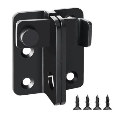 Imagem de Oudesi Trava de porta flip com orifício para cadeado, fechadura interna de segurança de aço inoxidável SUS304 para garagem, preto fosco, tamanho grande, AMS2002-B