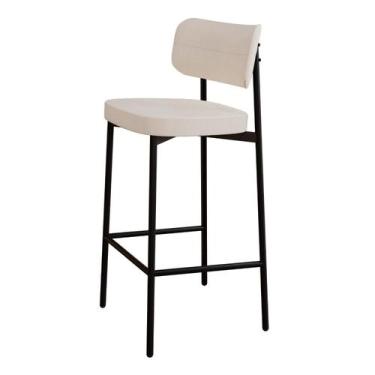 Imagem de Banqueta Alta Alloa com Estrutura Preta - Metalig