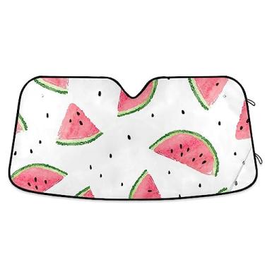 Imagem de Para-sol automotivo aquarela melancias, persianas de carro para janelas dianteiras, acessórios de verão de carro