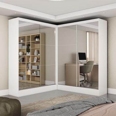 Imagem de Closet Casal Belém 4 Portas Premium 4 Gavetas Carioca Móveis Branco