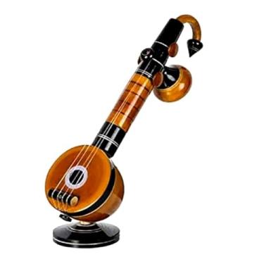 Imagem de Peça decorativa de madeira para instrumentos musicais Veena, altura de 35 cm, decoração tradicional de parede e sala de estar, presente de inauguração de casa
