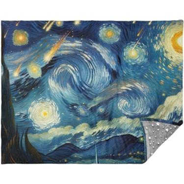Imagem de TSENQUE Manta personalizada de chuva de meteoros de noite estrelada de pelúcia mais macia para sofá 177,8 cm x 139,7 cm cobertor duplo rosa