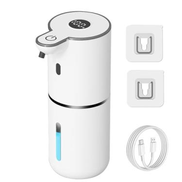Imagem de OHIFAST Dispensador automático de sabonete líquido, sem toque, recarregável por USB, dispensador inteligente de sabonete, ajustável em 6 níveis, 380 ml, montado na parede para banheiro, cozinha